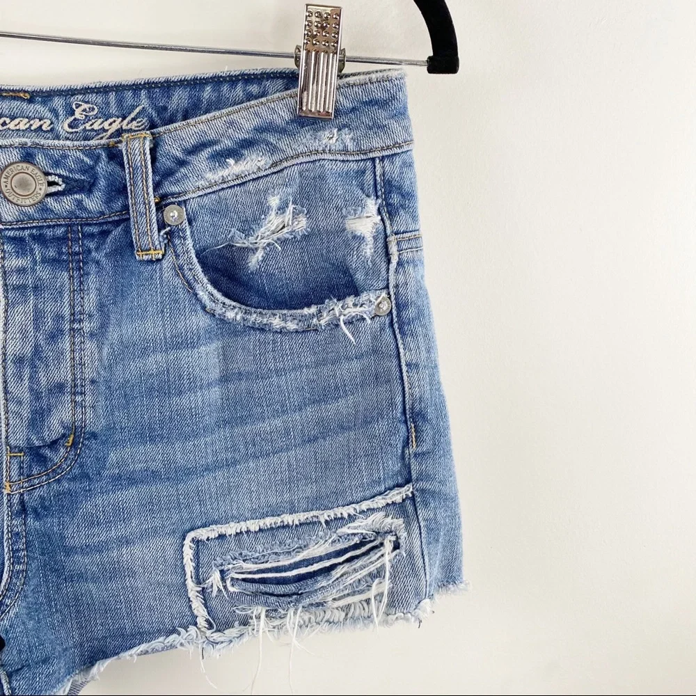 American Eagle Distressed and Destroyed Jean Shorts Size 2